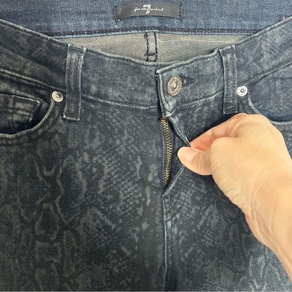 7 For All Man Kind Snake Print Skinny Jeans - Picture 7 of 13